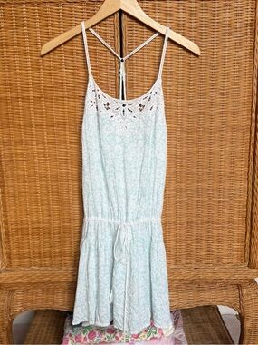 American Eagle Outfitters blue and White Lace Sundress
